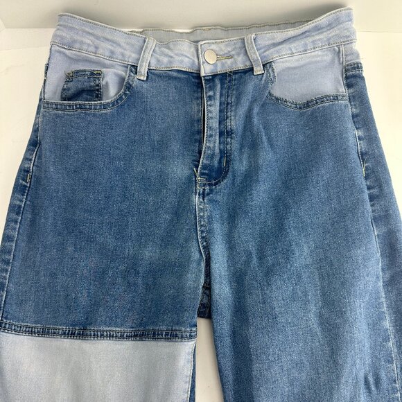 Women Patchwork Jeans Casual Loose High Waist Denim Pants Woman Vintage Boyfrien - Picture 6 of 8